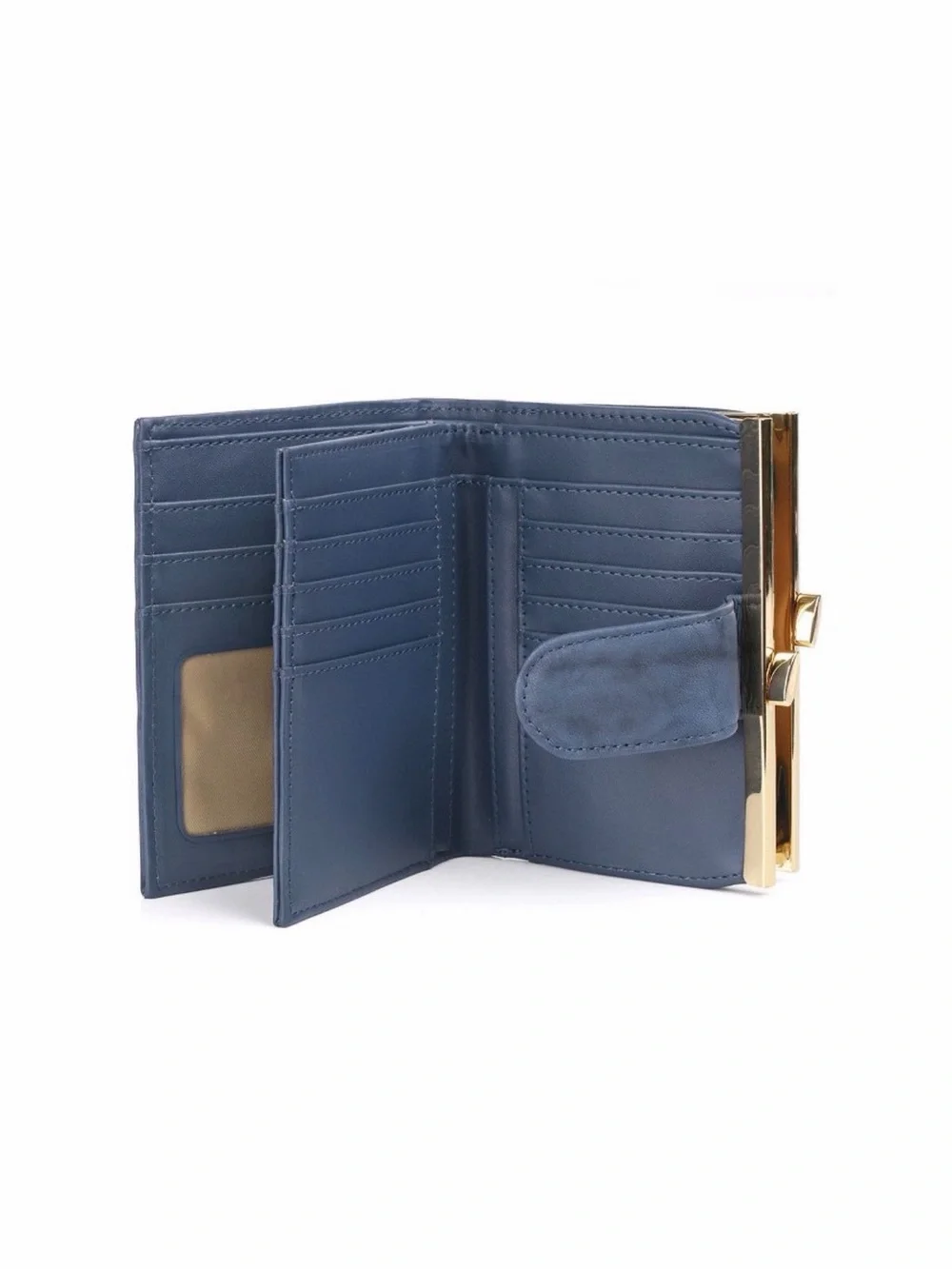 Buxton Navy Faux‎ Leather Snap-Closure Wallet